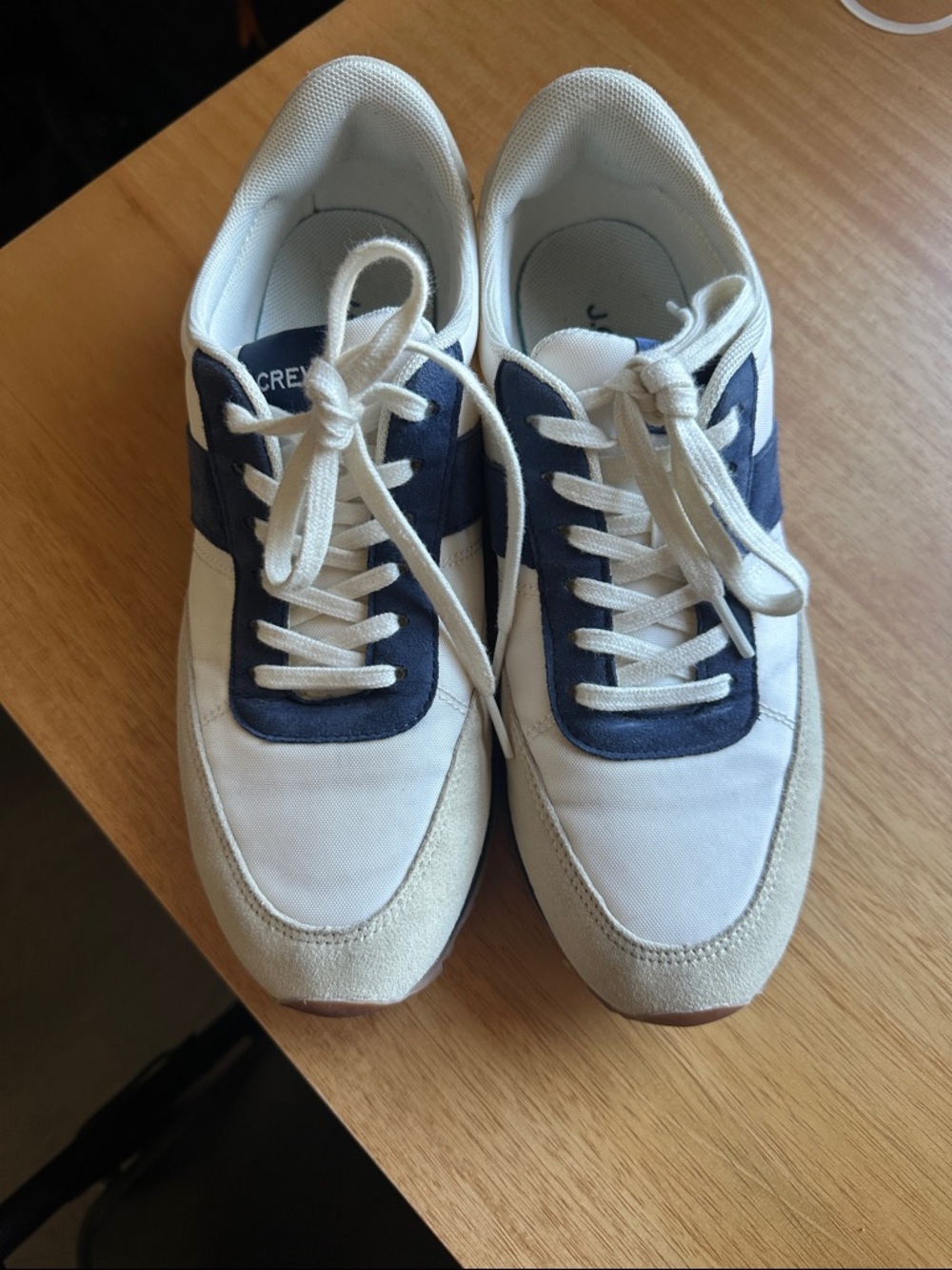 J. Crew White and Navy Low-Profile Women's Sneakers